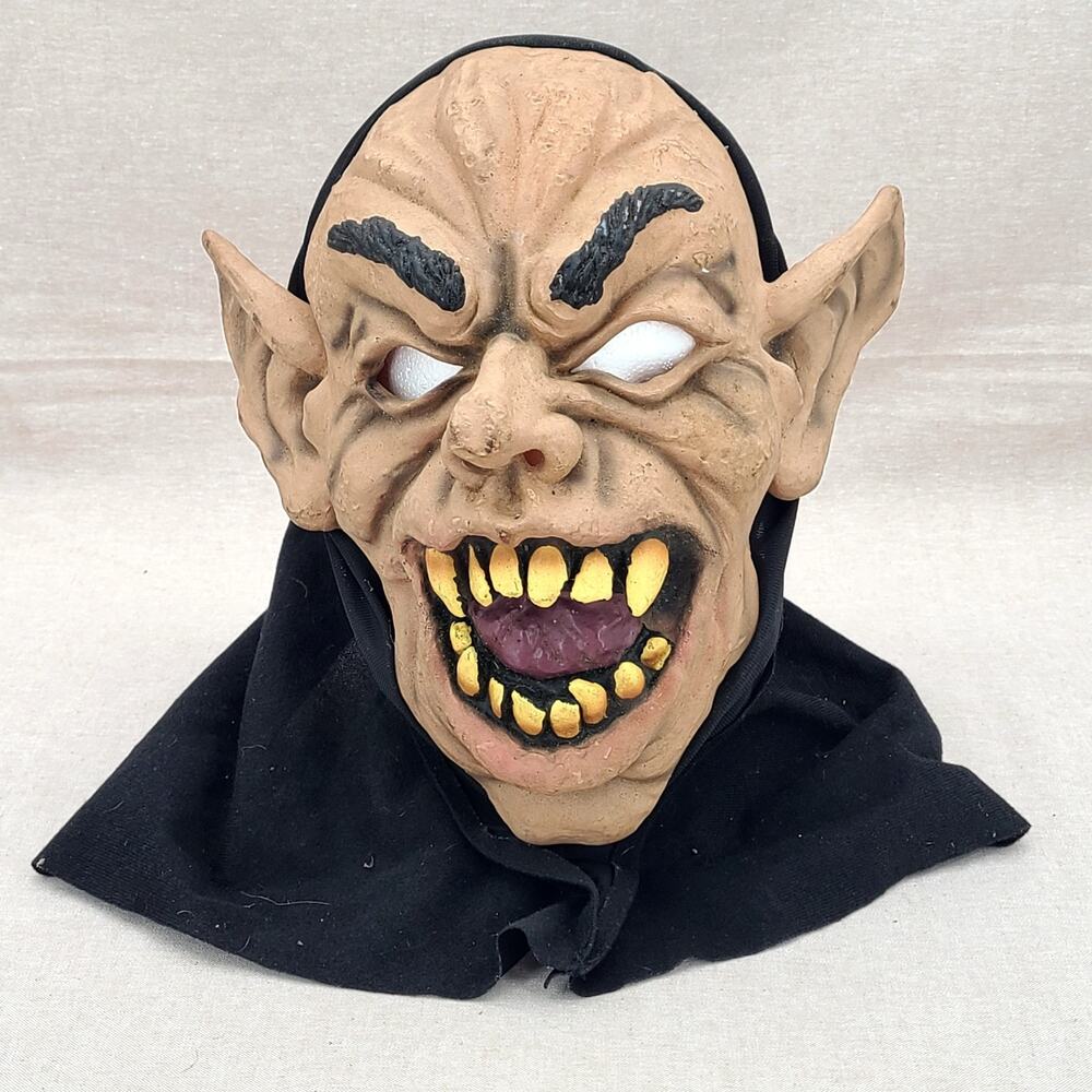 Vintage Nosferatu Goblin Ghoul Mask Hooded Halloween Vampire Adult